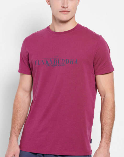 FUNKY BUDDHA Βαμβακερό t-shirt με Funky Buddha τύπωμα