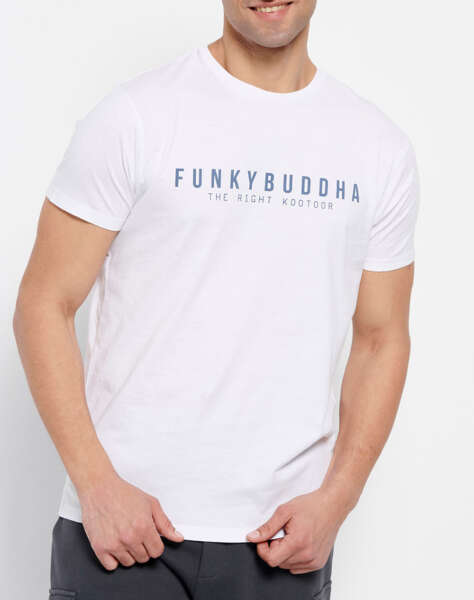 FUNKY BUDDHA Essential t-shirt με branded τύπωμα