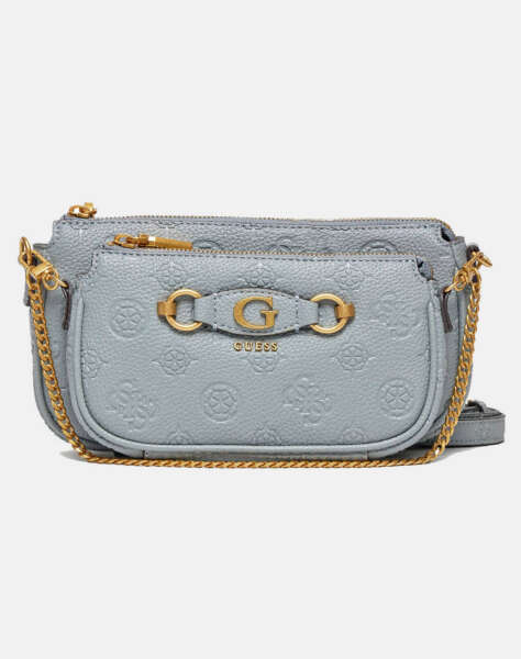 GUESS IZZY PEONY DBL POUCH XBODY (Διαστάσεις: 24 x13 x 5 εκ.)