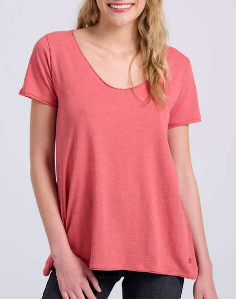 FUNKY BUDDHA Women''s V-neck self-coloured t-shirt - The essentials