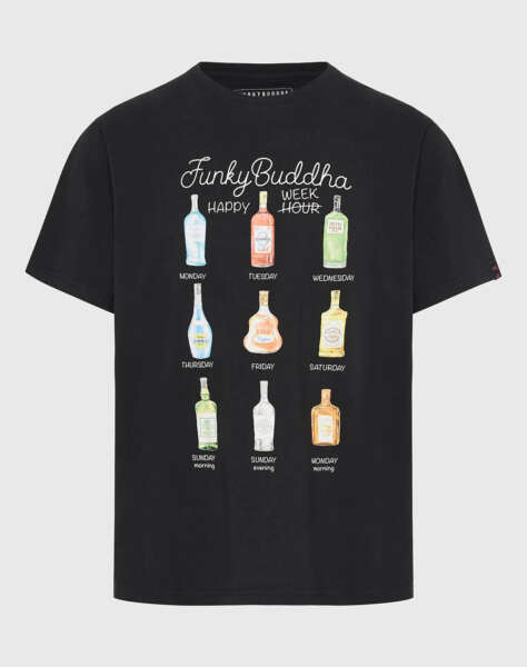 FUNKY BUDDHA T-shirt with weekly plan print