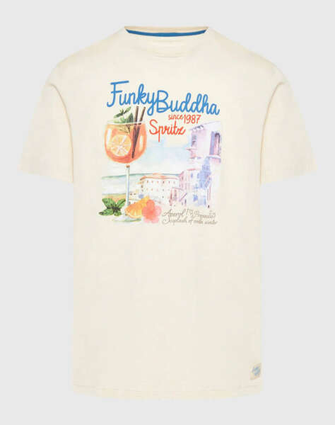 FUNKY BUDDHA T-shirt with vintage cocktail print