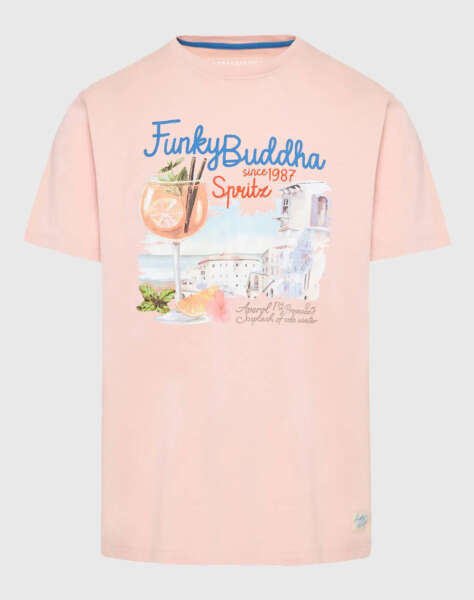 FUNKY BUDDHA T-shirt with vintage cocktail print