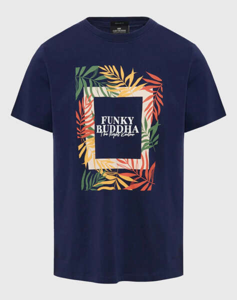 FUNKY BUDDHA T-shirt με tropical frame τύπωμα