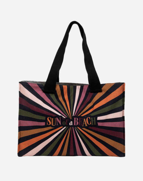 SUN OF A BEACH RAY OF DARK TOTE BEACH BAG Women''s BLACK (DIMENSIONS: 53 CM)