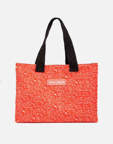 SUN OF A BEACH Red Bandana | Tote Beach Bag (Διαστάσεις: 53 x 36 x 11 εκ)