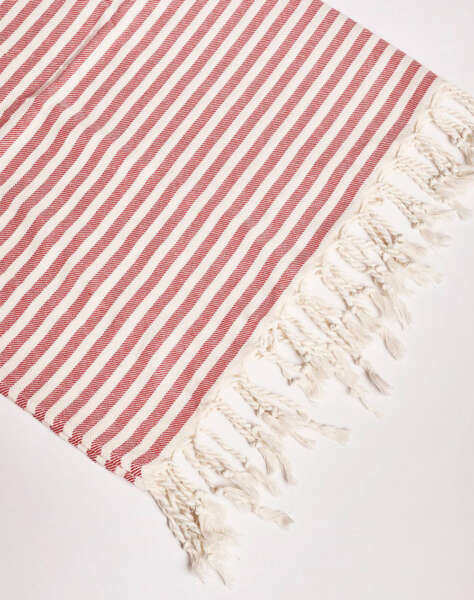 PARABITA Beach towel striped with fringes