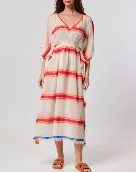 AMOR STRIPPED LONG DRESS