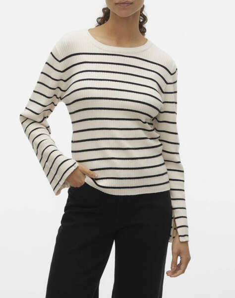 VERO MODA VMGOLD RIB LS O-NECK PULLOVER