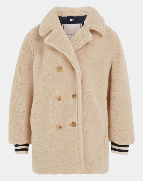 TOMMY HILFIGER ΜΠΟΥΦΑΝ TEDDY DOUBLE BREASTED PEACOAT