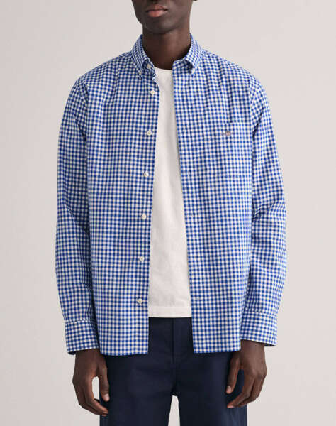 GANT REG POPLIN GINGHAM SHIRT LS