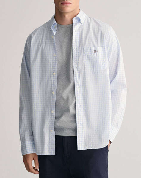 GANT REG POPLIN GINGHAM SHIRT LS