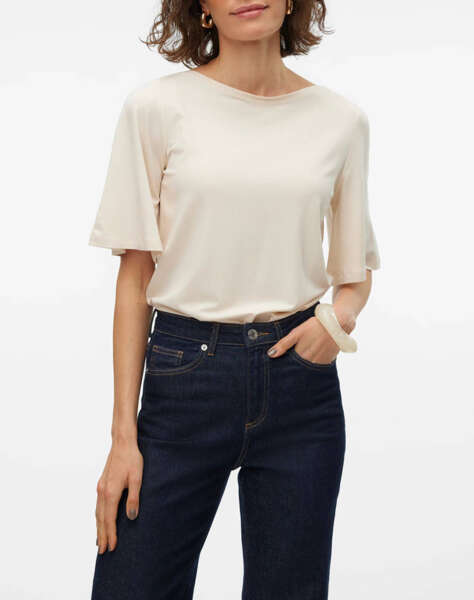 VERO MODA Y VMSINI SMART 2/4 BOAT NECK TOP VMA