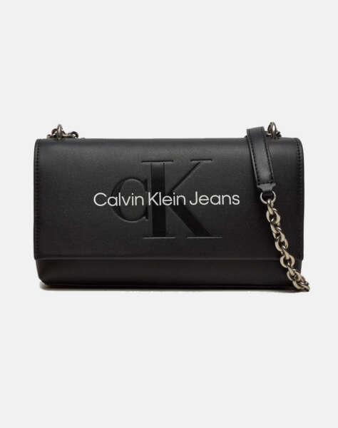 CALVIN KLEIN SCULPTED EW FLAP W/CHAIN25 MONO (Διαστάσεις: 25 x 16 x 6.5 εκ.)