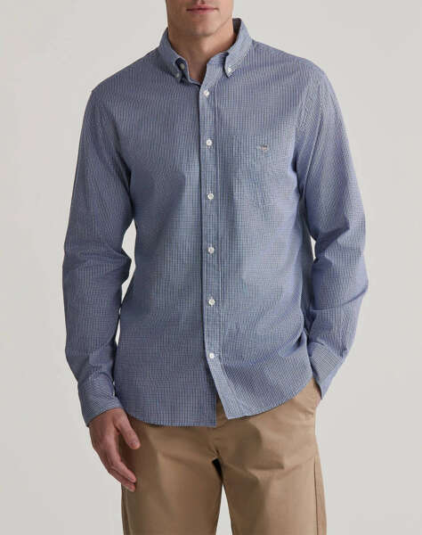 GANT LS REG POPLIN MICRO GINGHAM SHIRT