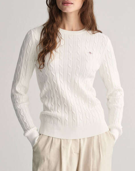 GANT SWEATER LS STRETCH COTTON CABLE C-NECK