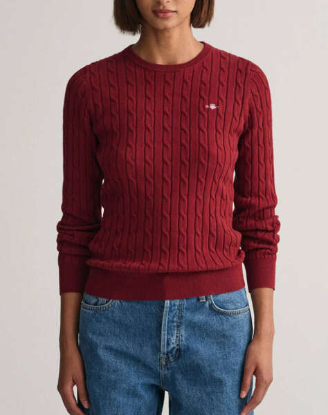 GANT SWEATER LS STRETCH COTTON CABLE C-NECK