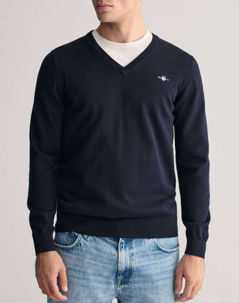 GANT SWEATER LS CLASSIC COTTON V-NECK