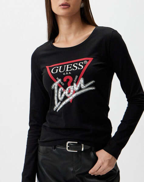 GUESS LS RN ICON TEE ΜΠΛΟΥΖΑ ΓΥΝΑΙΚΕΙΟ