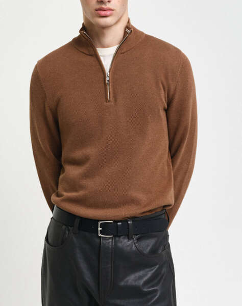 GANT SWEATER LS COTTON PIQUE HALF ZIP