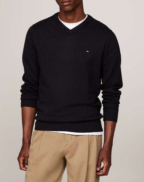 TOMMY HILFIGER PIMA ORG CTN CASHMERE V NECK