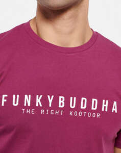 FUNKY BUDDHA Essential t-shirt με branded τύπωμα