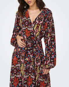 ONLY ONLCARLA LIFE L/S MIDI WRAP DRESS PTM