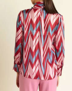 FOREL Printed Blouse with Necktie