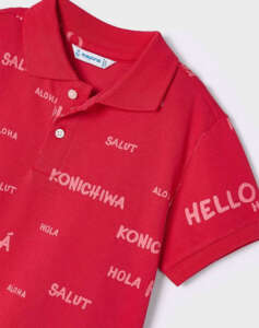 MAYORAL Short sleeve printed polo shirt