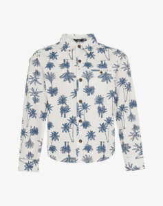 MEXX Seersucker shirt with allover palm print