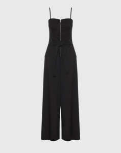 FUNKY BUDDHA Wide leg jumpsuit with front zip