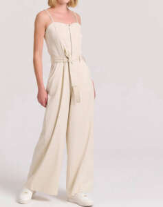 FUNKY BUDDHA Wide leg jumpsuit with front zip