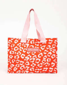 SUN OF A BEACH Red Leopard | Tote Beach Bag (Διαστάσεις: 53 x 36 x 11 εκ)