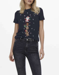 ONLY ONLXMAS YRSA CHRISTMAS REG S/S TOP JRS