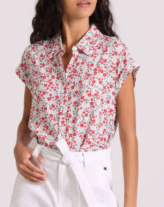 FUNKY BUDDHA Sleeveless shirt with floral print