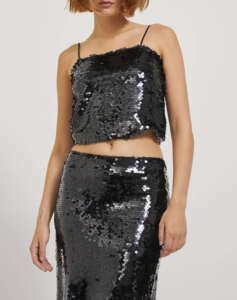 JJXX JXAVA SEQUIN STRAP CROP TOP WVN