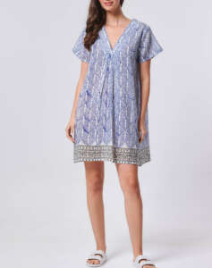 INDIRA BLOCK PRINT SHORT DRESS