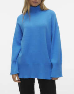 VERO MODA VMGOLDNEEDLE WIDE LS LONG ROLLNECK PULL.