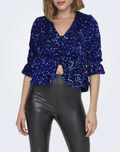 ONLY ONLANIKA SEQUIN SS BUTTON TOP WVN