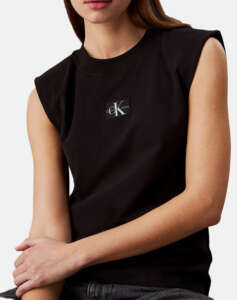 CALVIN KLEIN WOVEN LABEL LOOSE MUSCLE TEE