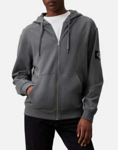 CALVIN KLEIN BADGE ZIP THROUGH HOODIE