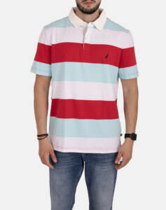 NAUTICA ΜΠΛΟΥΖΑ ΠΟΛΟ ΚΜ SS STRIPED RUGBY POLO_SUSTAINABLE SS STRIPED RUGBY POLO_SUSTAINABLE