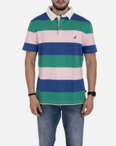 NAUTICA ΜΠΛΟΥΖΑ ΠΟΛΟ ΚΜ SS STRIPED RUGBY POLO_SUSTAINABLE SS STRIPED RUGBY POLO_SUSTAINABLE