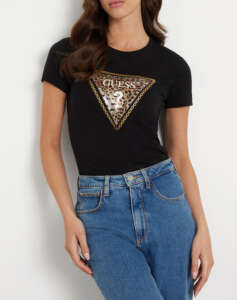 GUESS SS CN TRIANGLE LEO TEE WOMEN