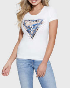 GUESS SS CN LEO TRIANGLE TEE WOMEN