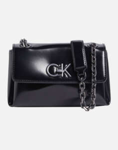 CALVIN KLEIN RE-LOCK SM SHOULDER BAG_SHINY (Διαστάσεις: 17 x 13 x 4 εκ.)