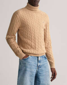 GANT SWEATER LS COTTON CABLE TURTLE NECK