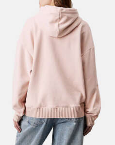 CALVIN KLEIN WOVEN LABEL PEACHED HOODIE