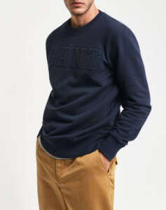 GANT LS EMBOSSED C-NECK SWEATSHIRT