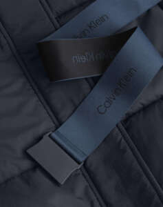 CALVIN KLEIN LOGO BELT LONG PUFFER